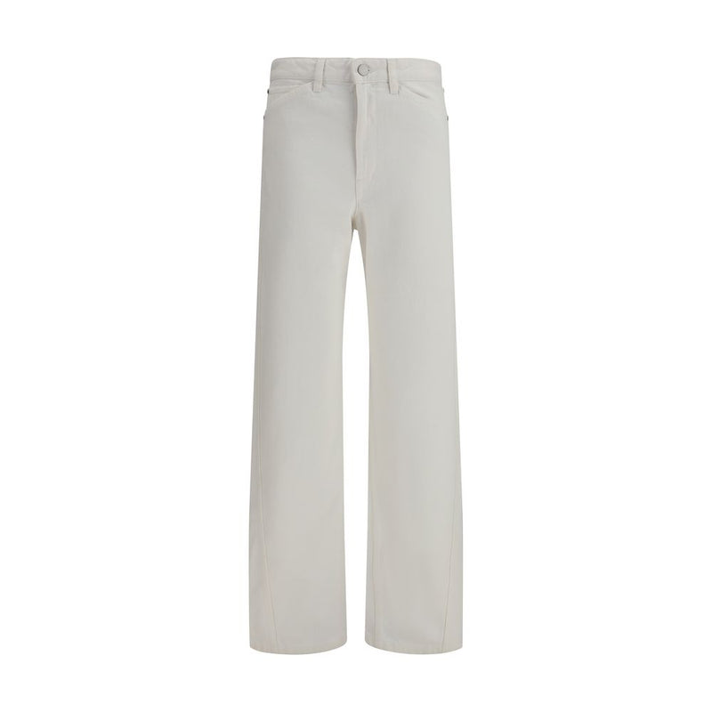 Lemaire White Cotton Casual Pants for Women