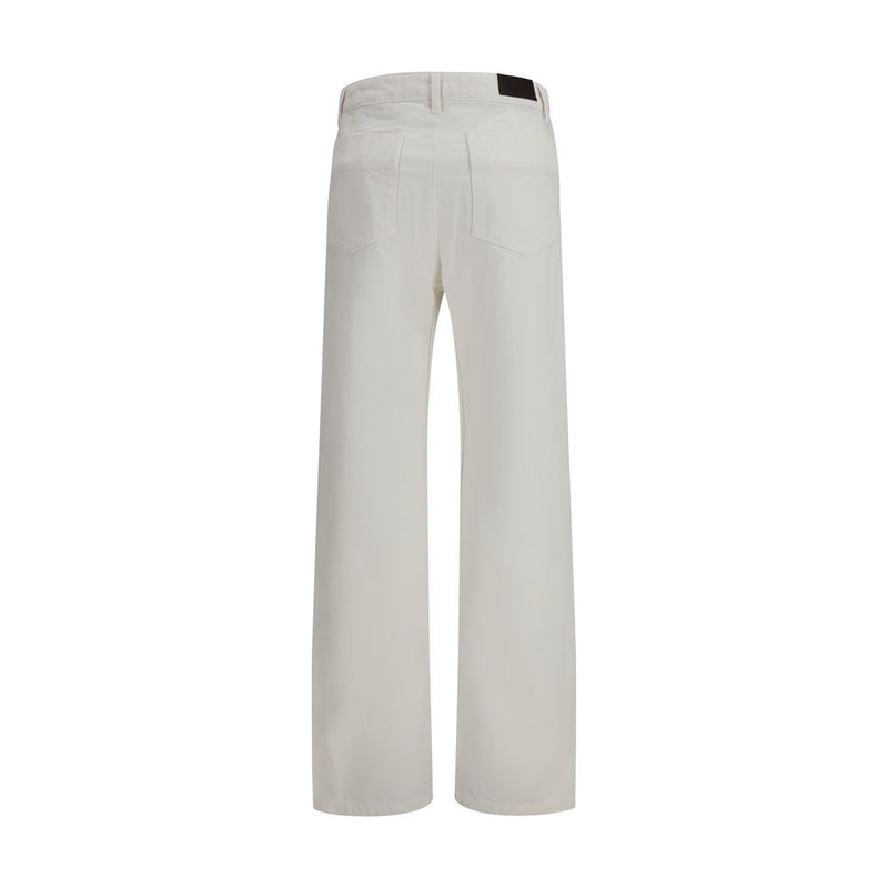 Lemaire White Cotton Casual Pants for Women