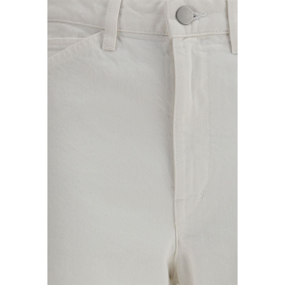 Lemaire White Cotton Casual Pants for Women