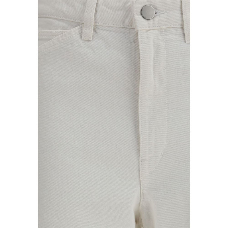 Lemaire White Cotton Casual Pants for Women
