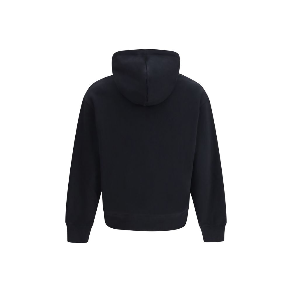 Maison Kitsuné Black Cotton Sweatshirt with Embroidered Logo