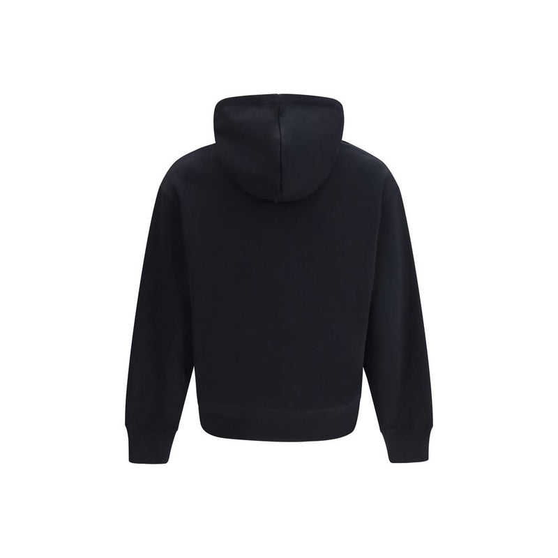 Maison Kitsuné Black Cotton Sweatshirt with Embroidered Logo
