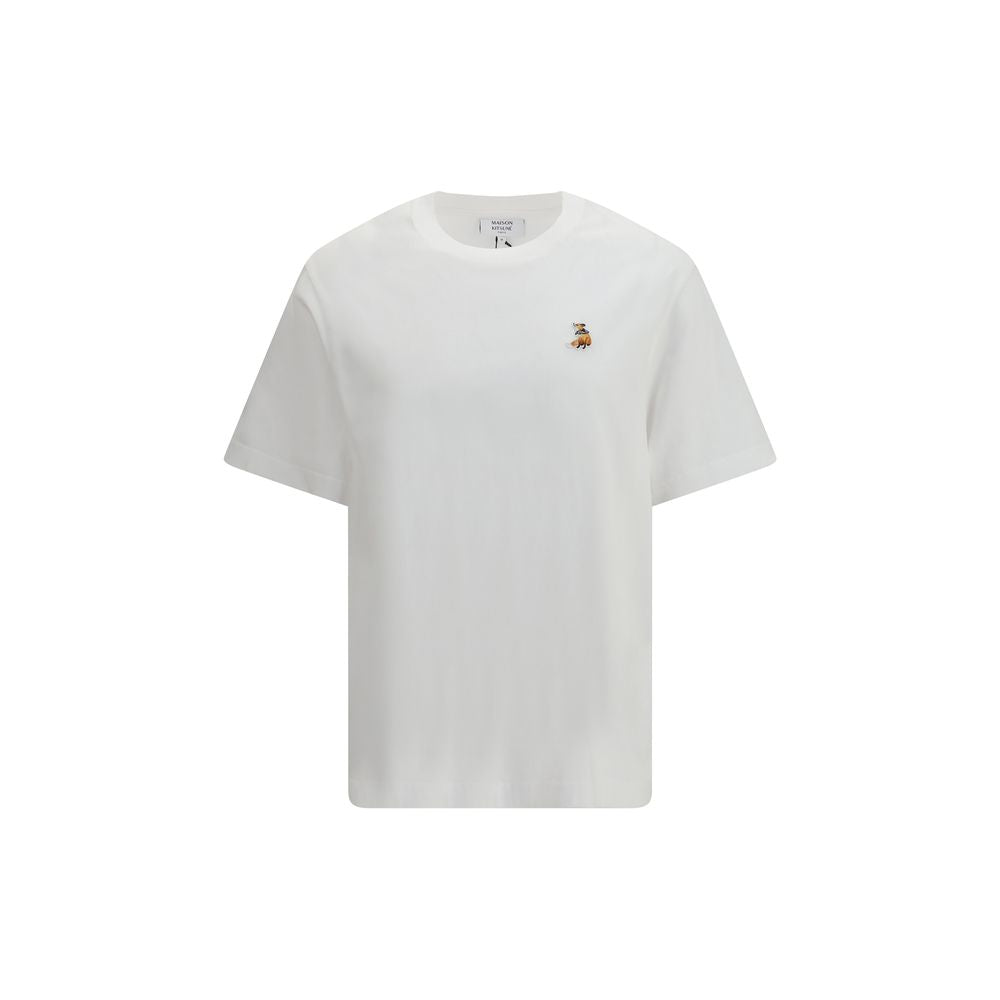 Maison Kitsuné White Cotton T-Shirt with Dreaming Fox