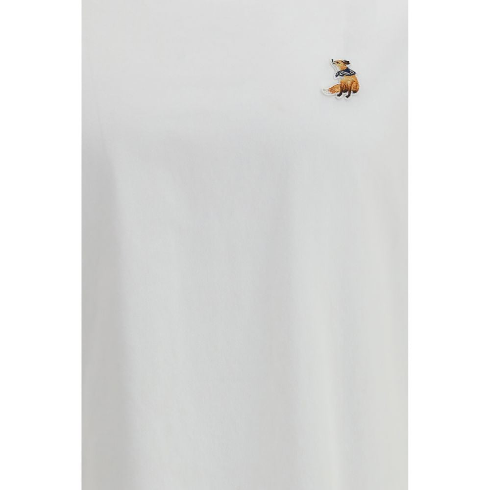 Maison Kitsuné White Cotton T-Shirt with Dreaming Fox