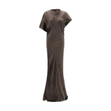 Robe longue Rick Owens marron cuivré
