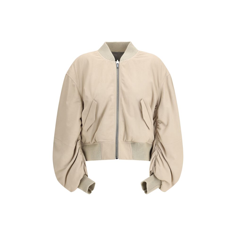 Rick Owens Secchia Flight Bomber in Beige Lamb Leather