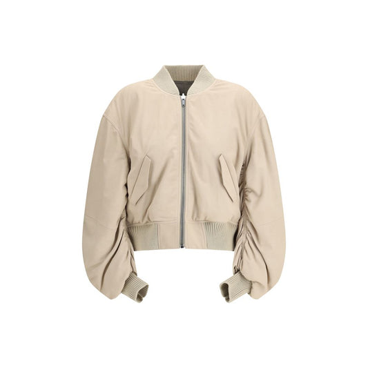 Rick Owens Secchia Flight Bomber in Beige Lamb Leather