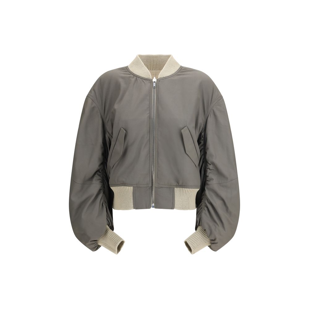 Rick Owens Secchia Flight Bomber in Beige Lamb Leather