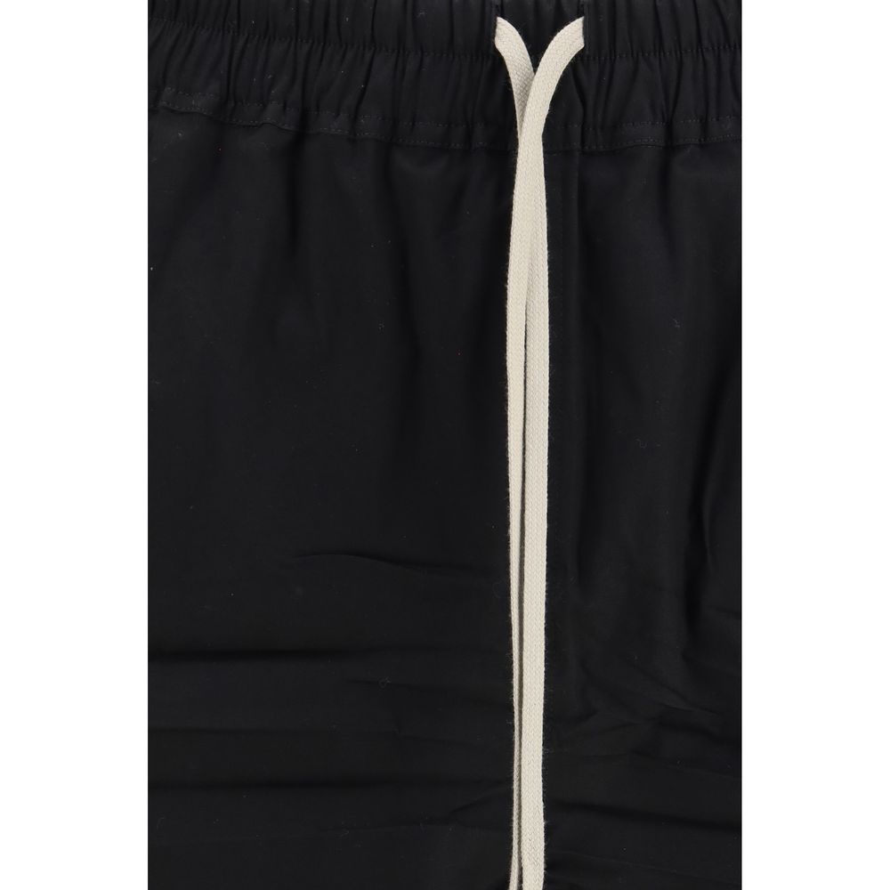 Rick Owens Black Cotton Bermuda Shorts - Modern Essential