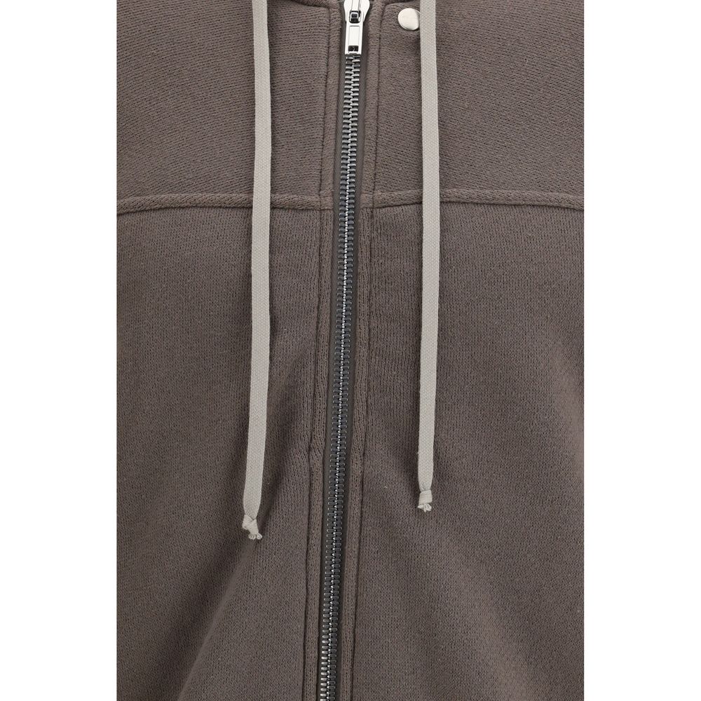 Rick Owens Brown Cotton Sweatshirt - Windbreaker Hooded Style