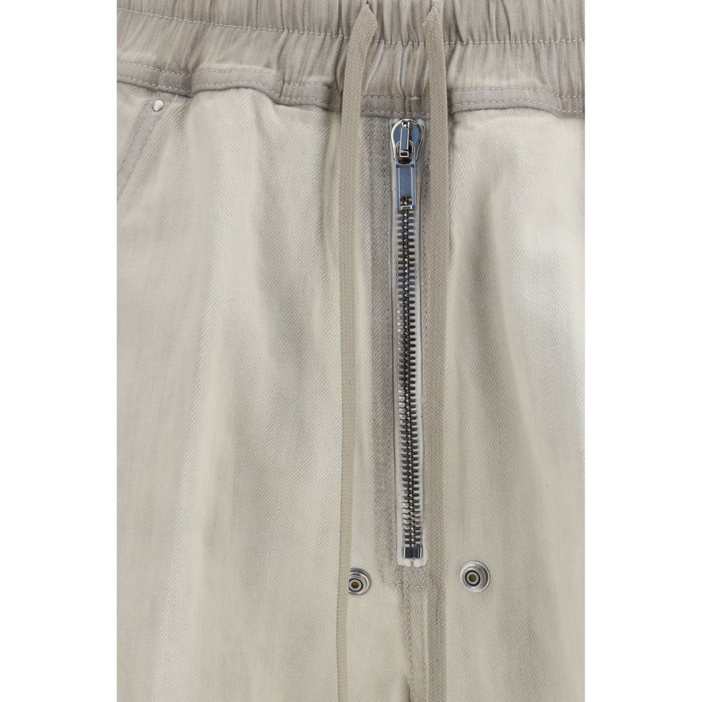 Rick Owens Bela Beige Wide-Leg Denim Pants for Men
