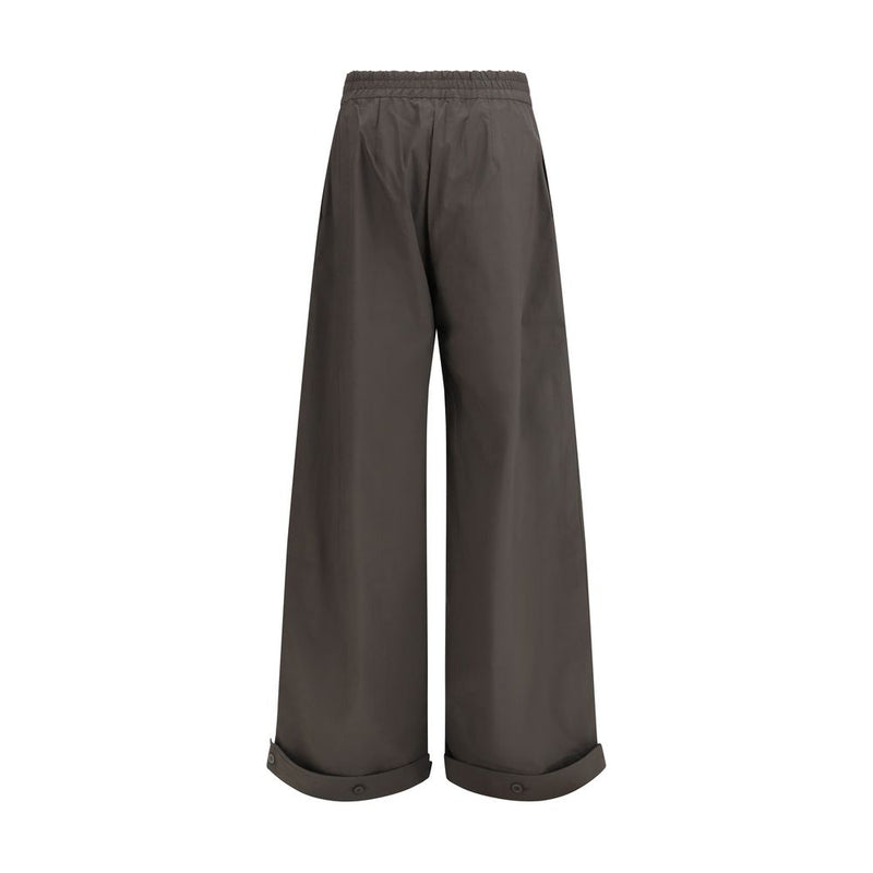 SA SU PHI Petra Gray Cotton Casual Pants for Women