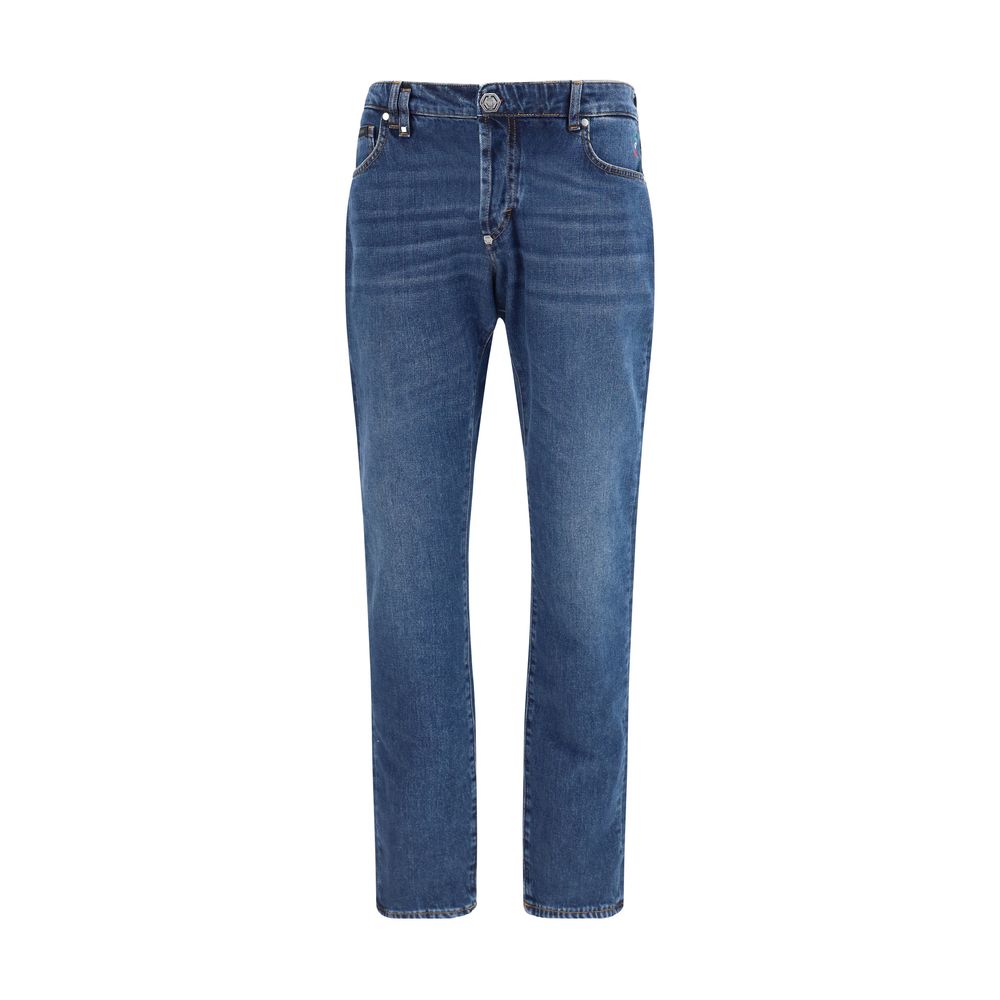 Philipp Plein Blauwe Katoenen Rechte Jeans