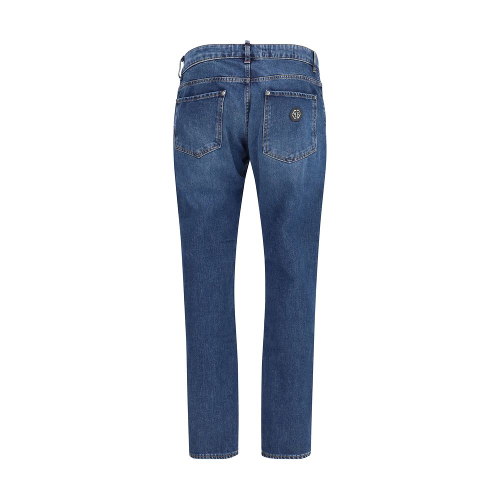 Philipp Plein Blauwe Katoenen Rechte Jeans