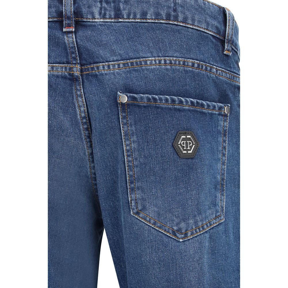 Philipp Plein Blauwe Katoenen Rechte Jeans