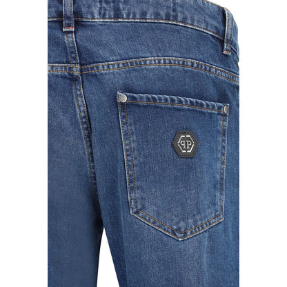 Philipp Plein Blauwe Katoenen Rechte Jeans
