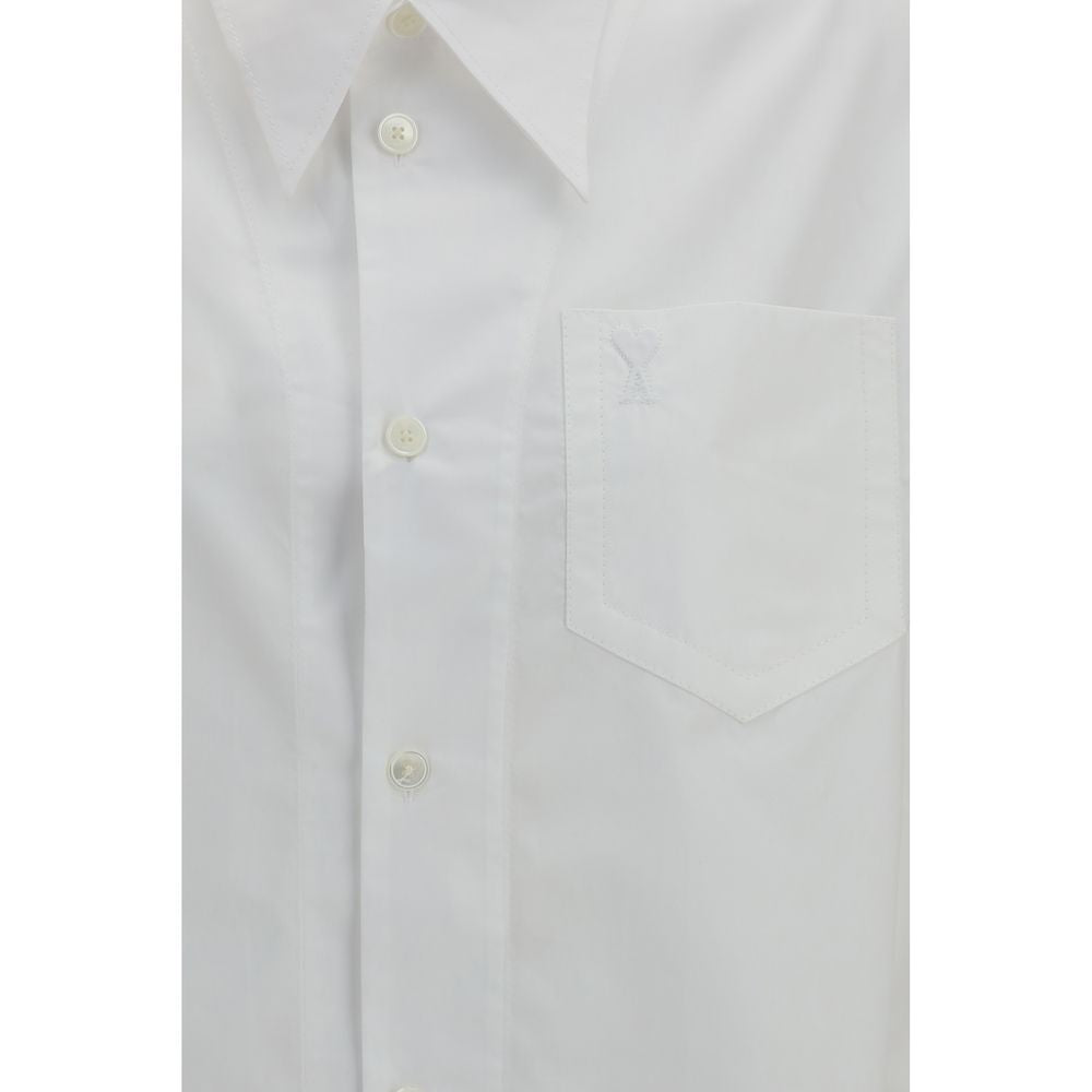 Ami Paris White Cotton Dress Shirt - Everyday Elegance