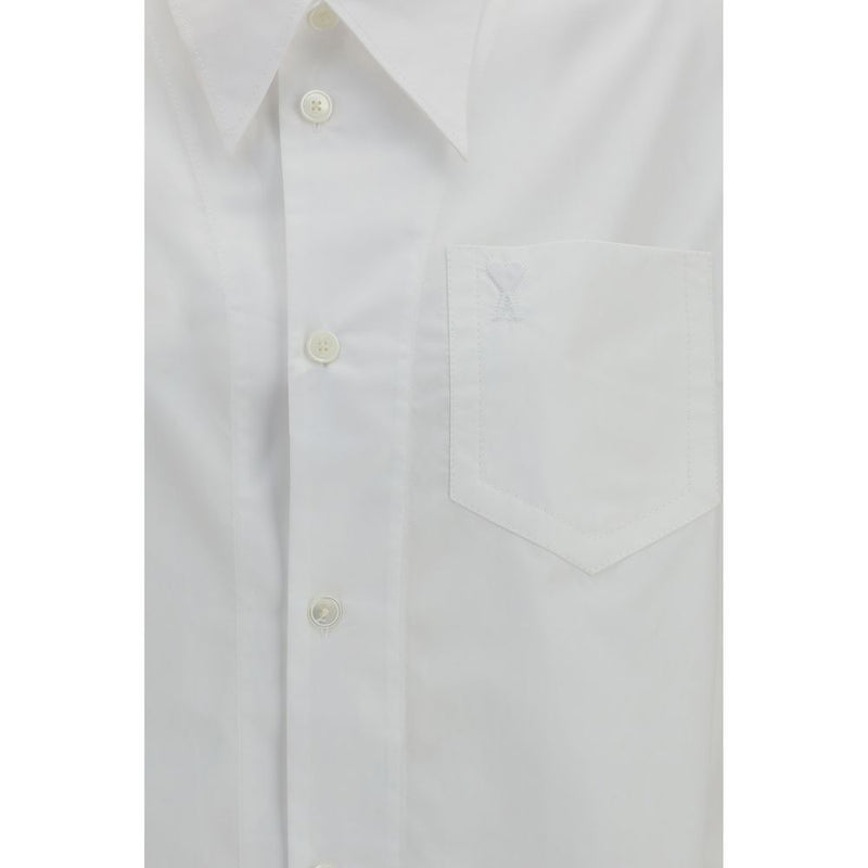 Ami Paris White Cotton Dress Shirt - Everyday Elegance