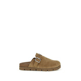 Prada Beige Calf Leather Bos Taurus Mules for Men