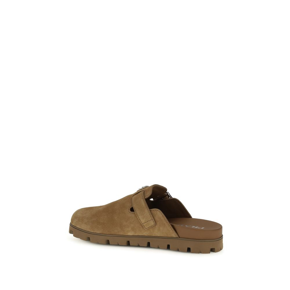 Prada Beige Calf Leather Bos Taurus Mules for Men