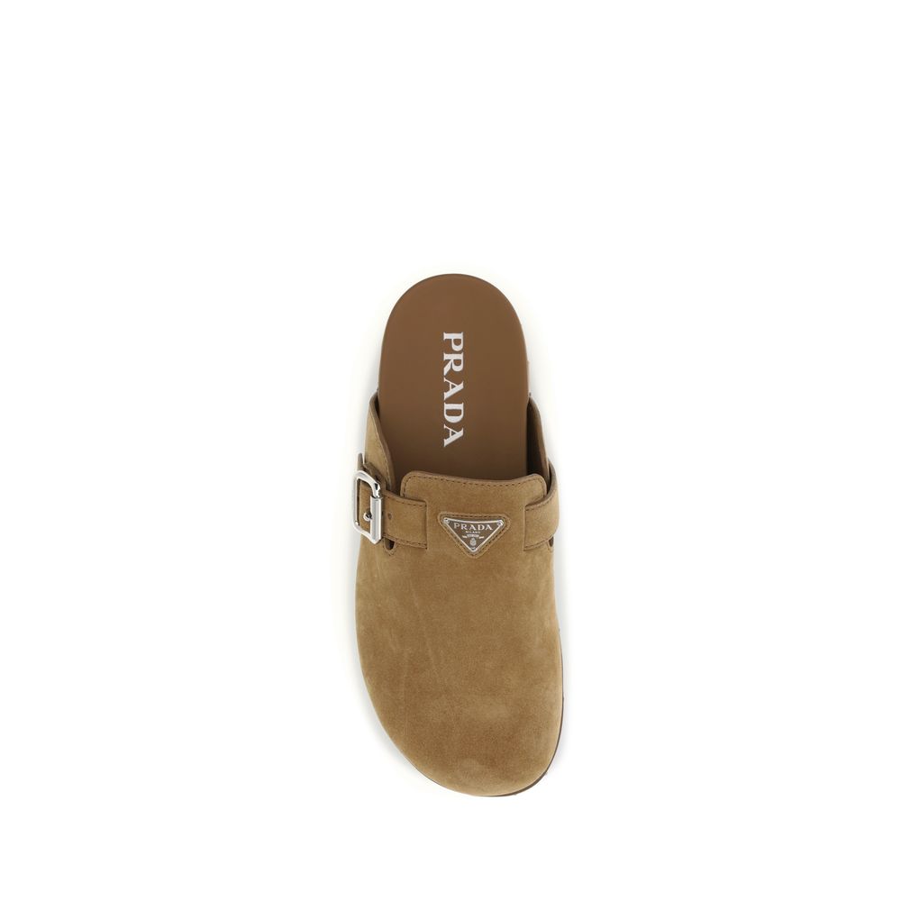 Prada Beige Calf Leather Bos Taurus Mules for Men