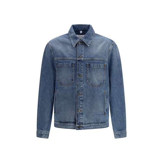 Off-White Blue Cotton Denim Jacket - Half Arrow Skate Design