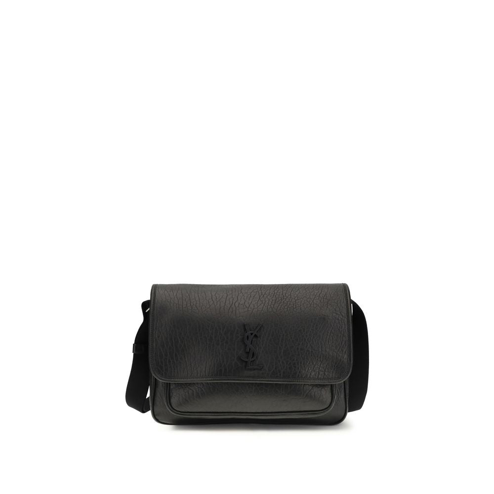 Sac bandoulière Saint Laurent Bos Taurus en cuir de veau noir