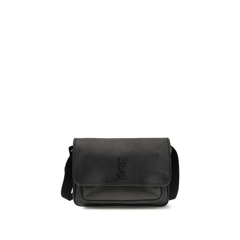 Sac bandoulière Saint Laurent Bos Taurus en cuir de veau noir