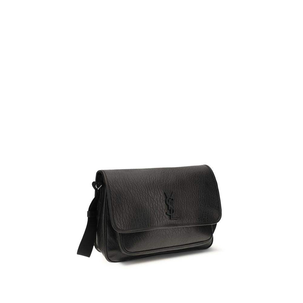Sac bandoulière Saint Laurent Bos Taurus en cuir de veau noir