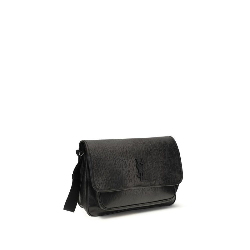 Sac bandoulière Saint Laurent Bos Taurus en cuir de veau noir