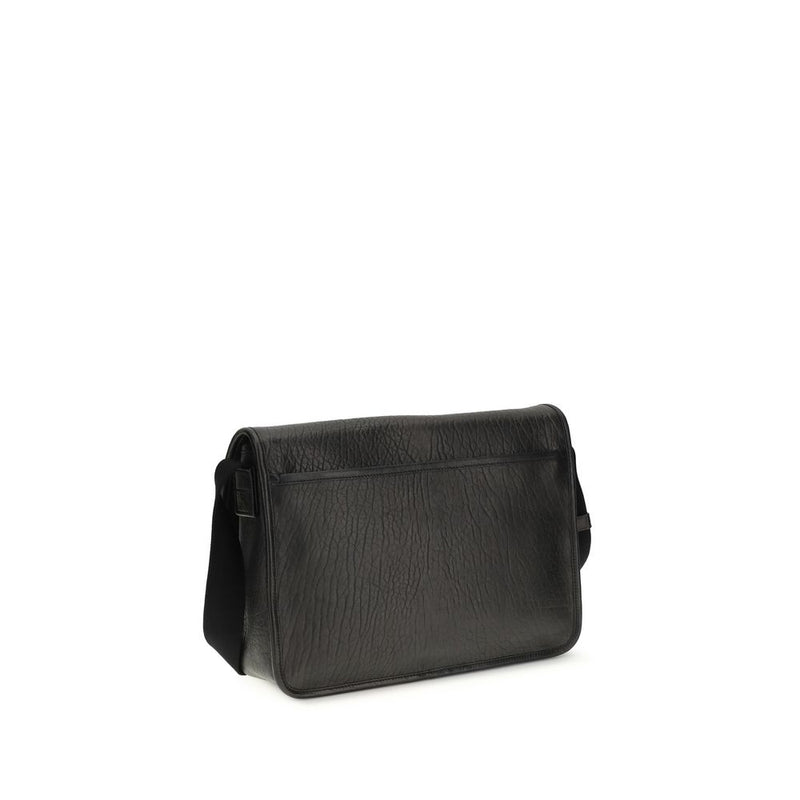 Sac bandoulière Saint Laurent Bos Taurus en cuir de veau noir