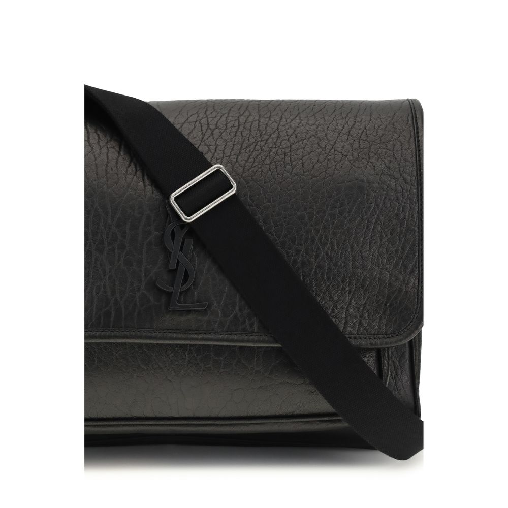 Sac bandoulière Saint Laurent Bos Taurus en cuir de veau noir