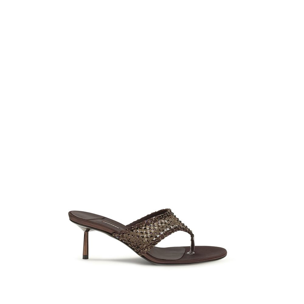 LE SILLA Gilda Brown Goatskin Stiletto Heel Sandals