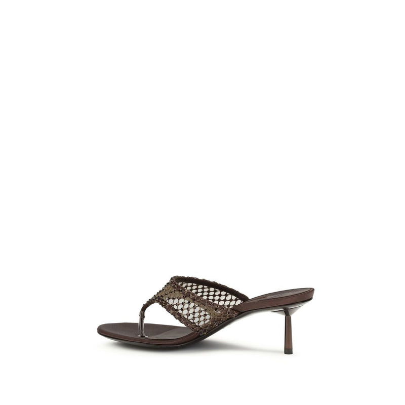 LE SILLA Gilda Brown Goatskin Stiletto Heel Sandals
