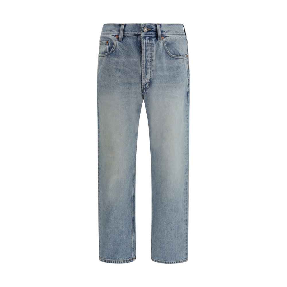 Jeans droit en coton bleu Saint Laurent