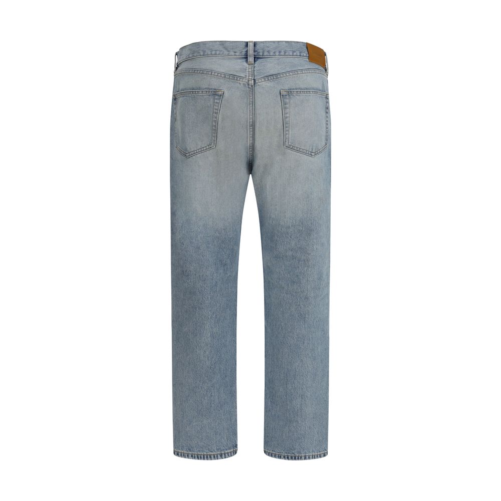 Jeans droit en coton bleu Saint Laurent