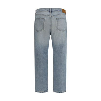 Jeans droit en coton bleu Saint Laurent