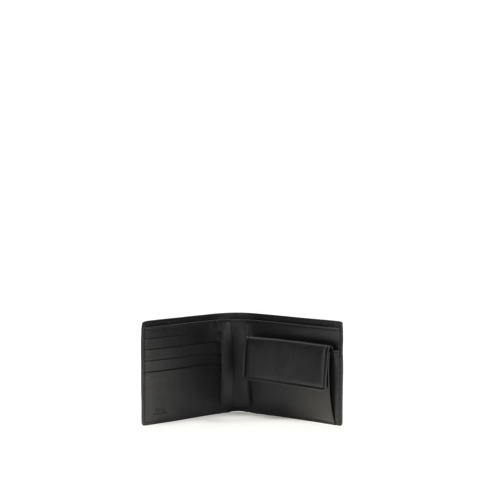 Portefeuille Fendi Bos Taurus en cuir de veau noir