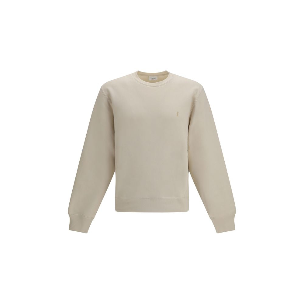 Sweat-shirt en coton beige Saint Laurent