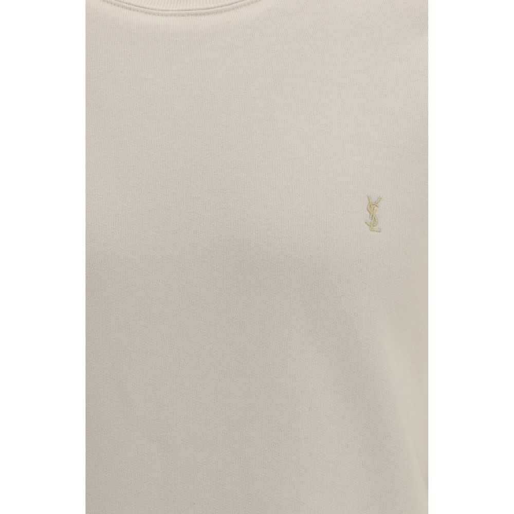 Sweat-shirt en coton beige Saint Laurent