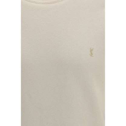 Sweat-shirt en coton beige Saint Laurent