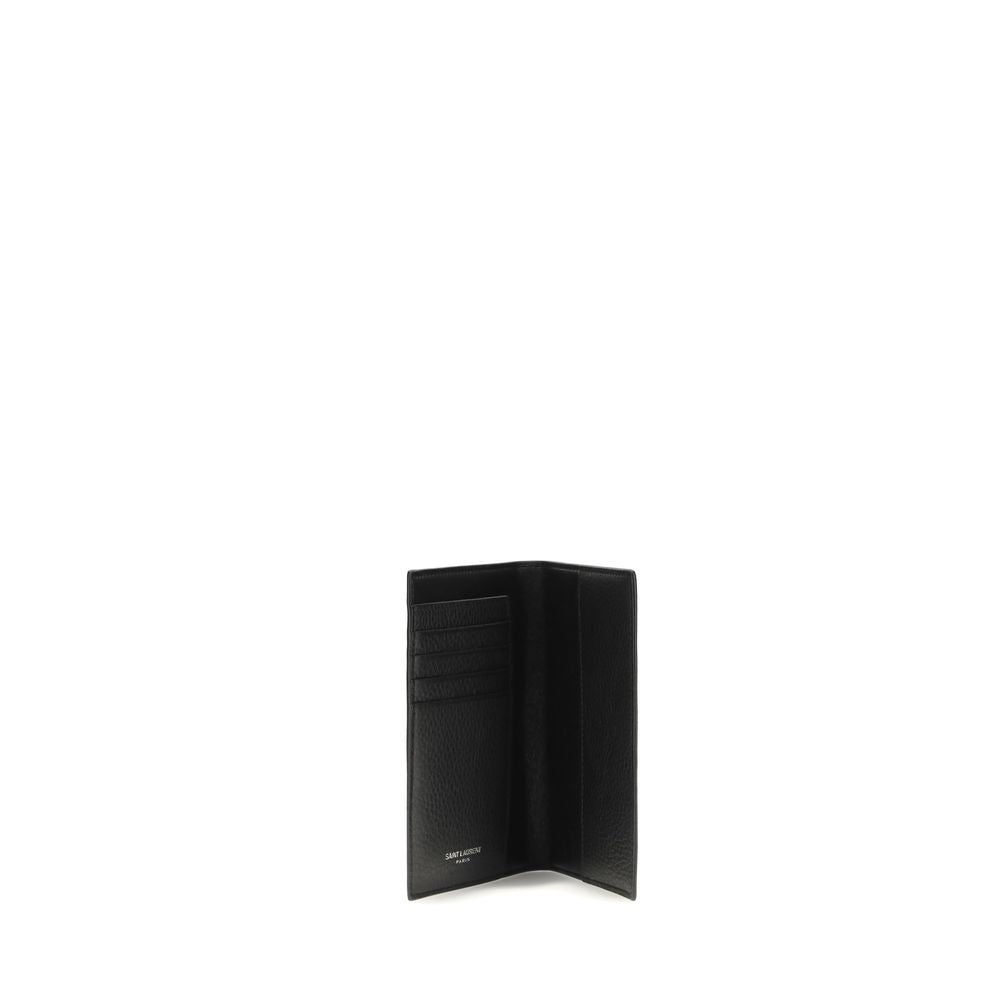 Portefeuille Bos Taurus en cuir de veau noir Saint Laurent