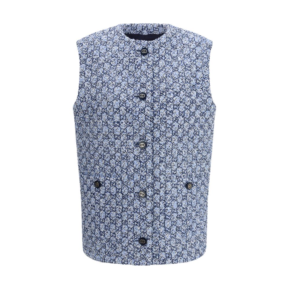 Gucci Blue Cotton Sleeveless Jacket - SS26