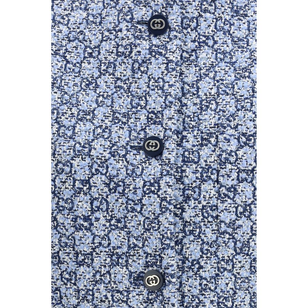Gucci Blue Cotton Sleeveless Jacket - SS26