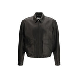 Blouson en cuir noir Saint Laurent