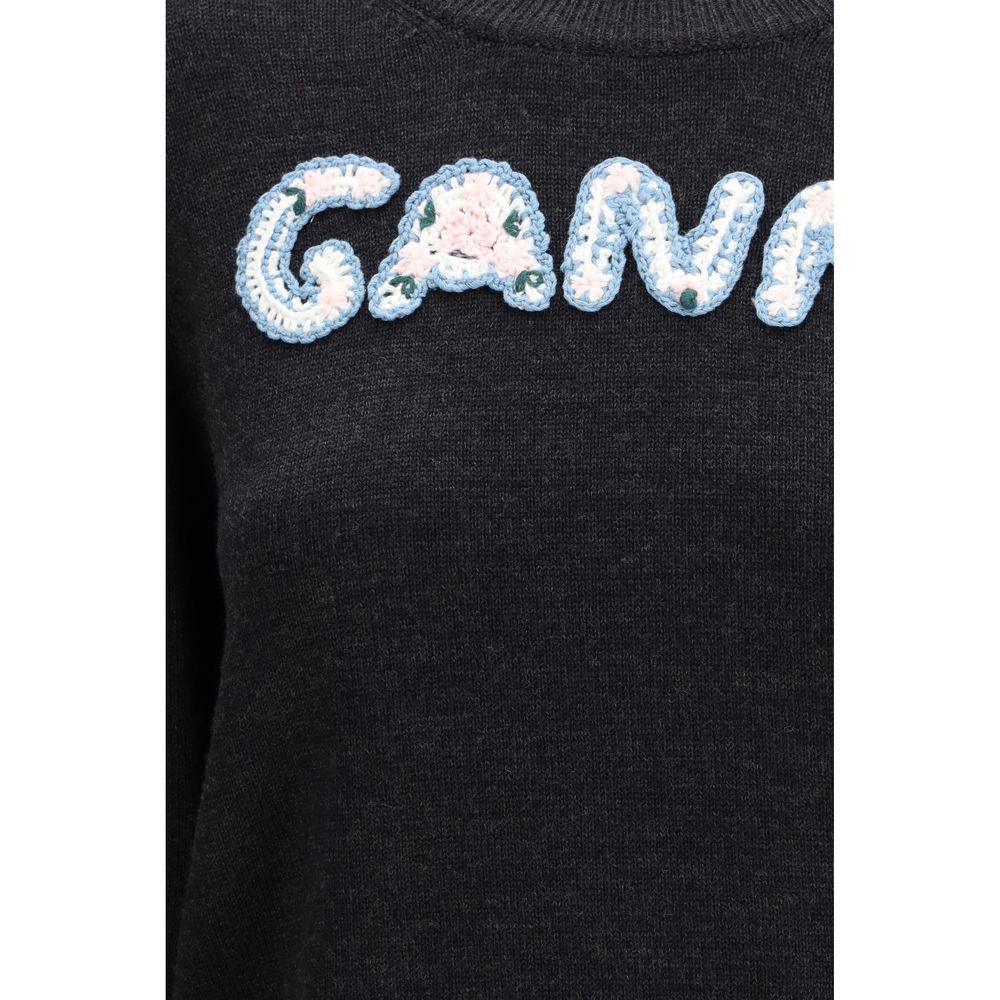Ganni Gray Wool Oves Aries Sweatshirt for Women