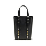 Valentino Garavani Black Calf Leather Rockstud Mini Bucket Bag