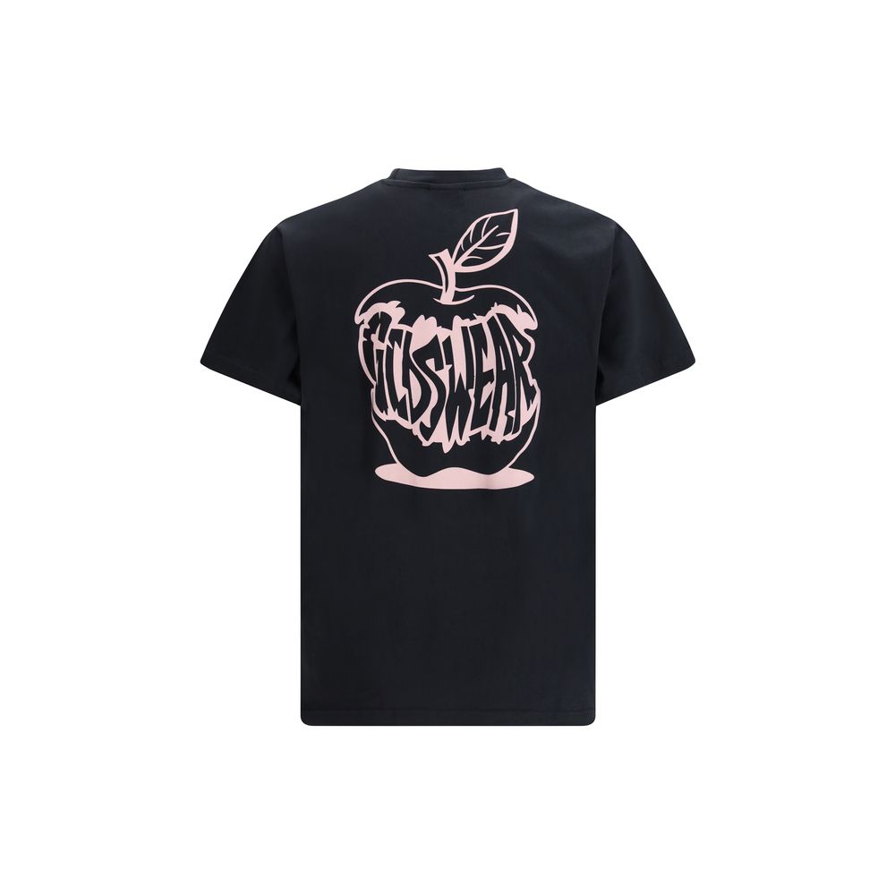 GCDS Gray Cotton T-Shirt with Graphic Print