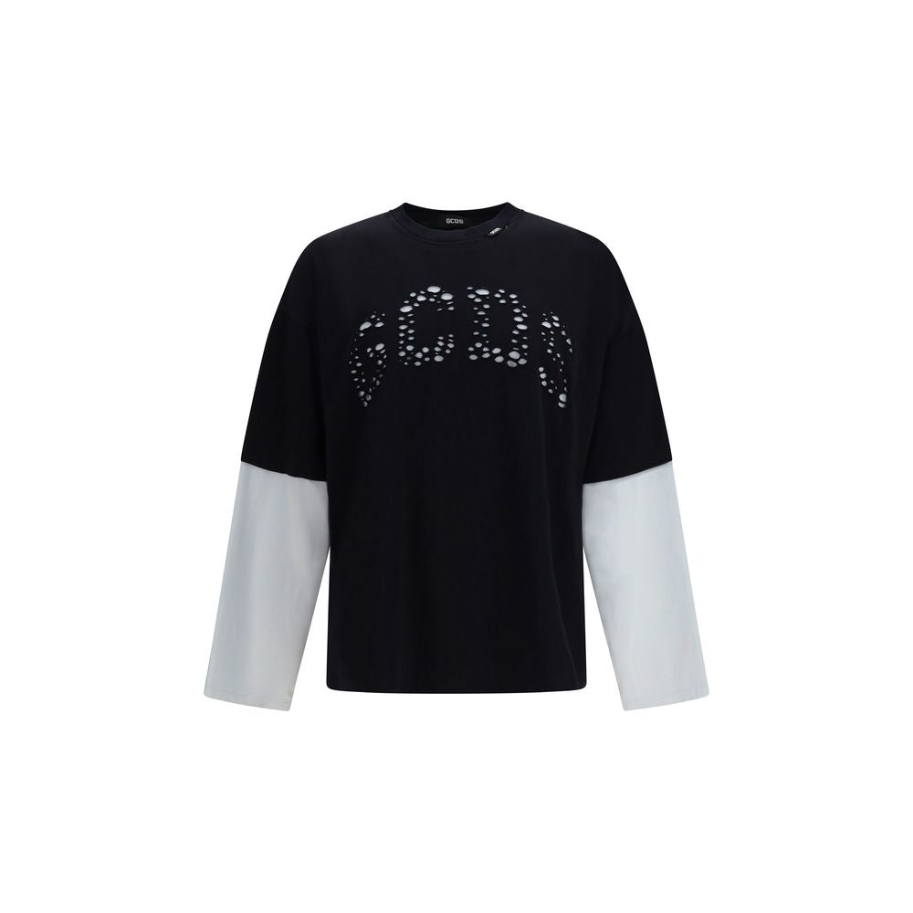 GCDS Black Cotton Oversized Sportswear T-Shirt