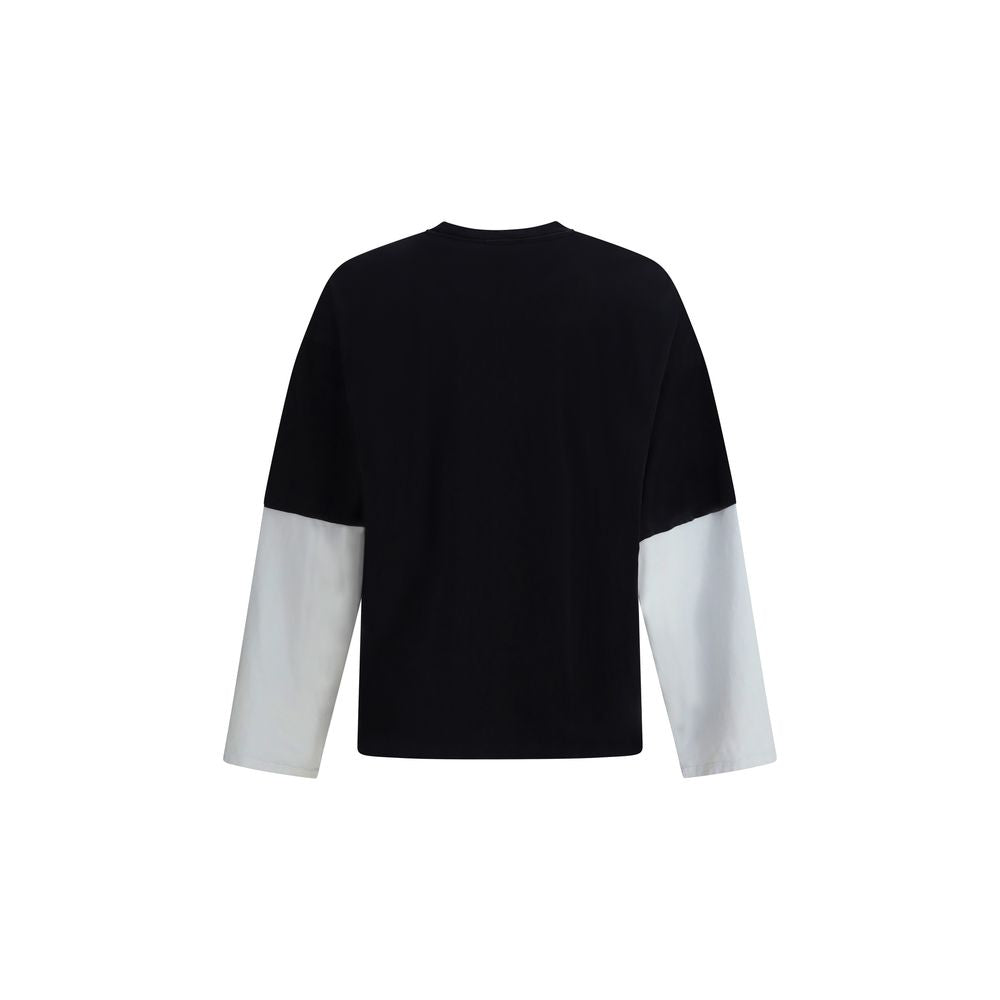 GCDS Black Cotton Oversized Sportswear T-Shirt